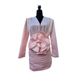 Unique Runway Wedding Evening Cocktail Couture Flower Rose Elegant Gown Dress 6